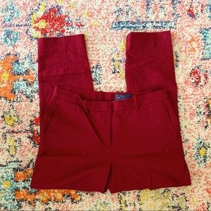 Gap Burgundy Slim Crop Pants